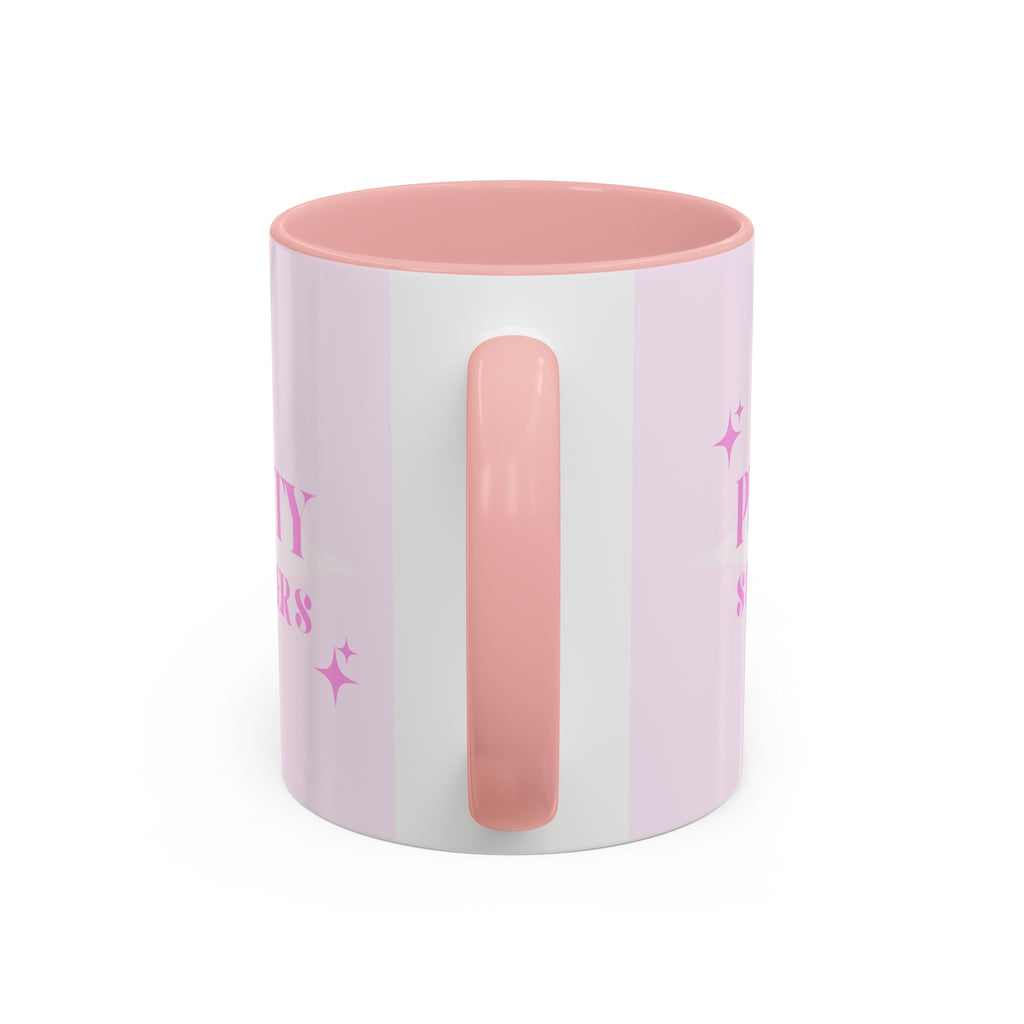 Pretty Sisters Accent Coffee Mug — Pink Sparkle 11/15oz