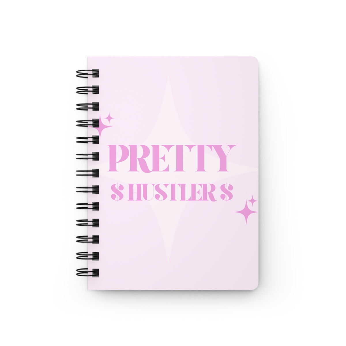 Copy of Pretty Hustlers Spiral Notebook | Pink Motivational Journal, Retro Star Design